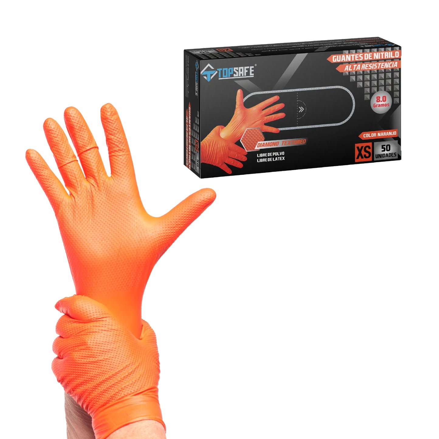 GUANTES DE NITRILO TEXTURIZADO PROFESIONAL 8.0 GR